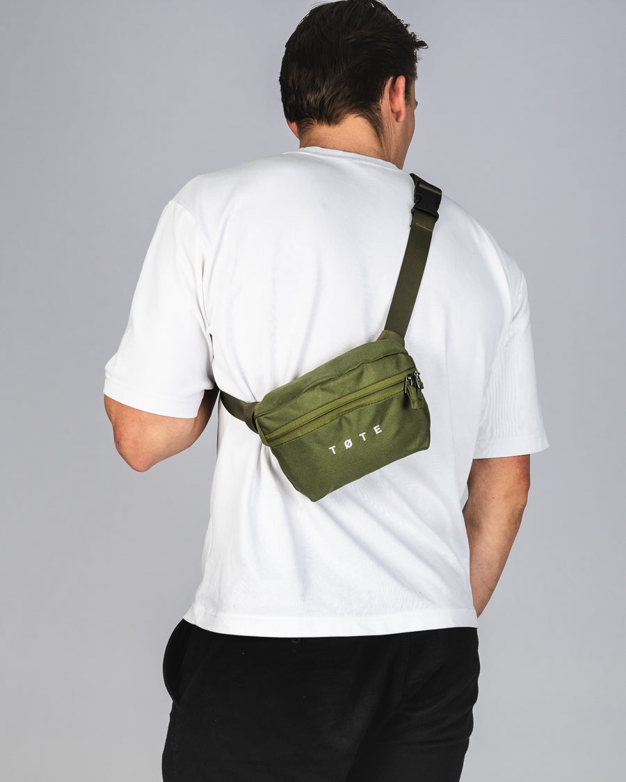 Worn at the waist or across the chest